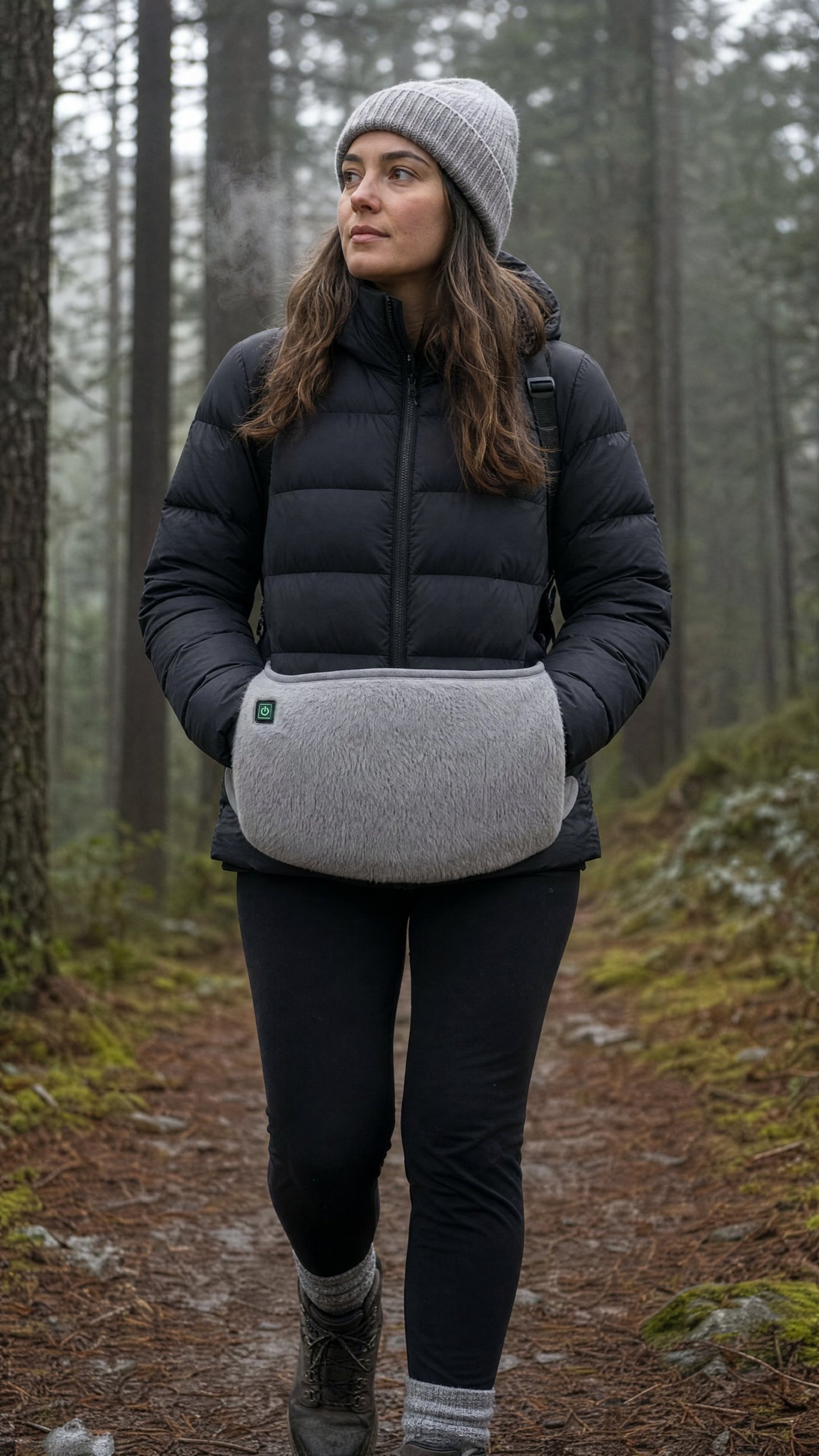 Misty forest walk